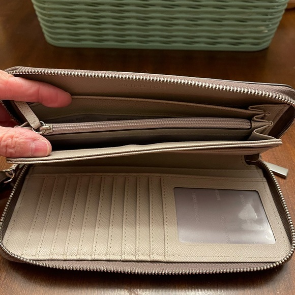 Michael Kors Taupe Leather Wristlet Wallet - Picture 8 of 10